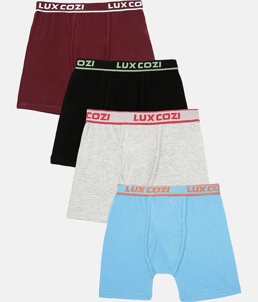 Lux Cozi Pack of 4 Boys Cotton Trunks ( Multicolor )