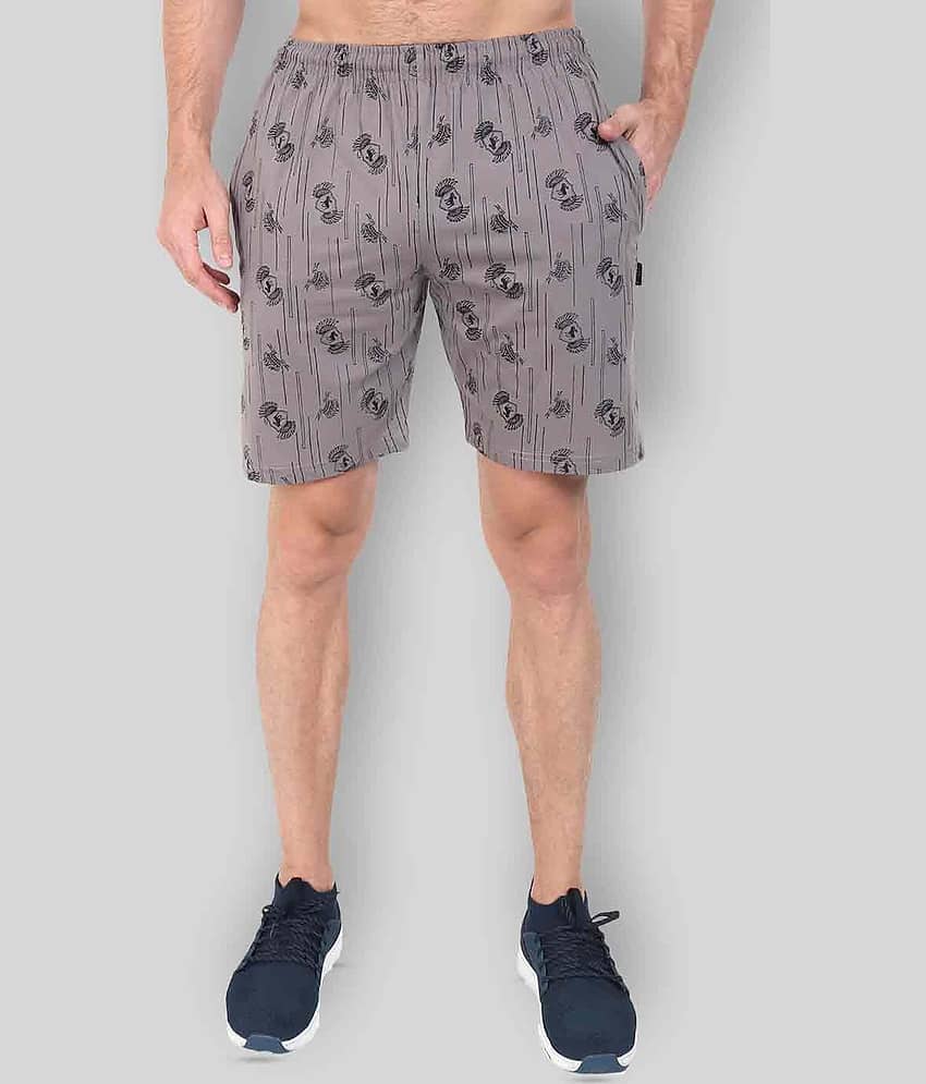 Zeffit - Silver Cotton Blend Men's Shorts ( Pack of 1 )