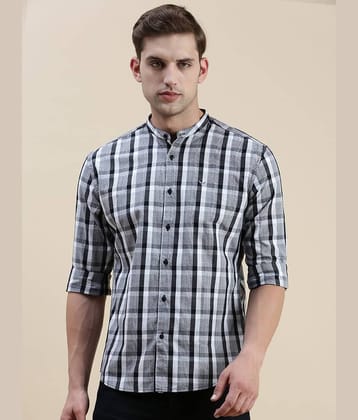 Showoff Cotton Blend Regular Fit Checks Full Sleeves Men's Casual Shirt - Grey ( Pack of 1 )
