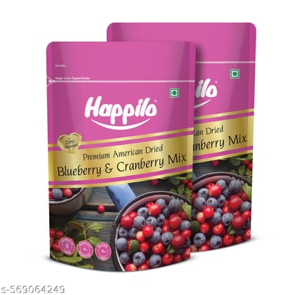 Happilo Premium Dried Blueberry Cranberry Duet 200g (Pack of 2)