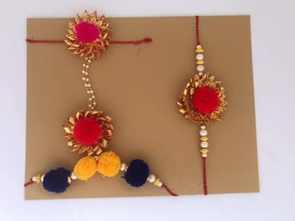 The brown box-Rakhi Making kit,Rakhi Making raw Material,DIY Kit for Rakhi Making,Unique Rakhi Making for Bhiya bhabhi,Craft kit for Girls and Adults
