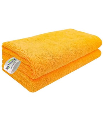 SOFTSPUN Microfiber Cleaning Cloths, 3pcs 40x40cms 340GSM Orange! Highly Absorbent, Lint and Streak Free, Multi -Purpose Wash Cloth for Kitchen, Car, Window, Stainless Steel, silverware.