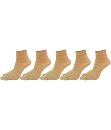 Rc. Royal Self Design Ankle Thumb Skin Color Socks For Women (Pack Of 5)