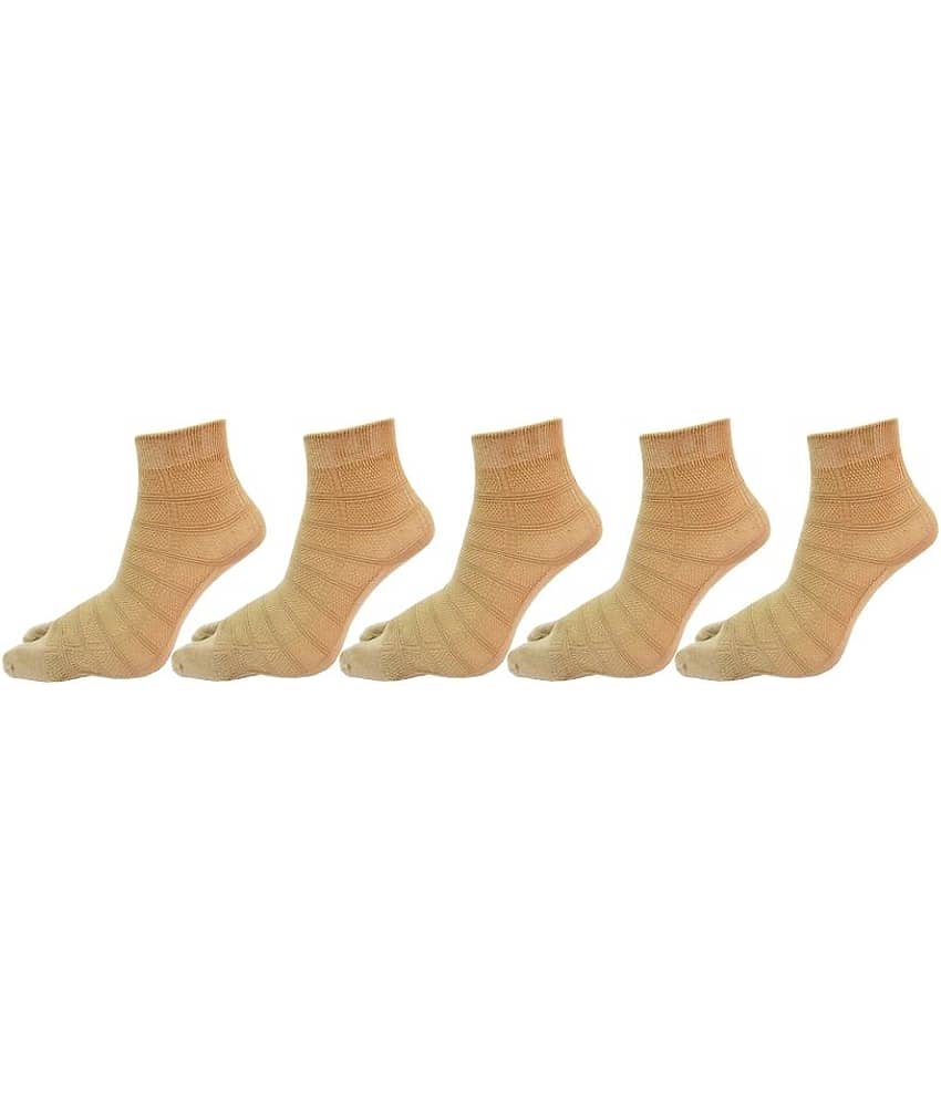 Rc. Royal Self Design Ankle Thumb Skin Color Socks For Women (Pack Of 5)