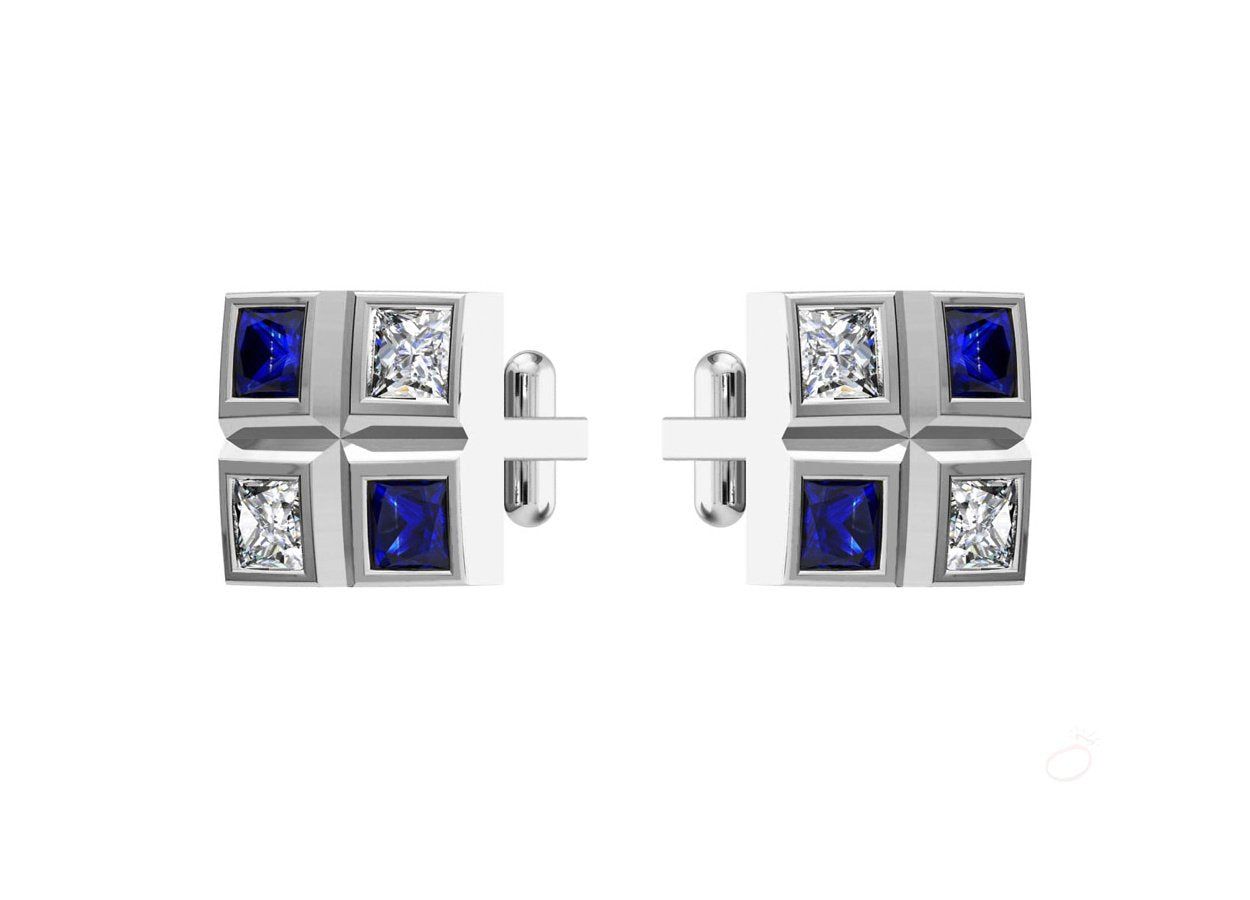 Blue Matrix Cufflinks for Him