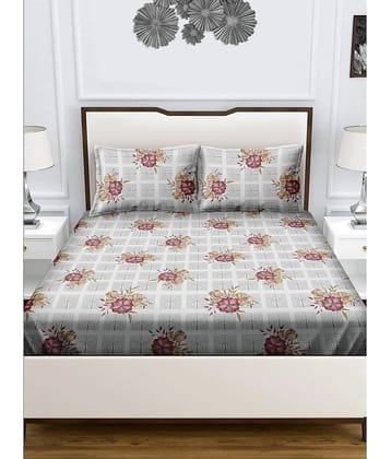 Bella Casa Cotton Double Bedsheet ( Multicolor )