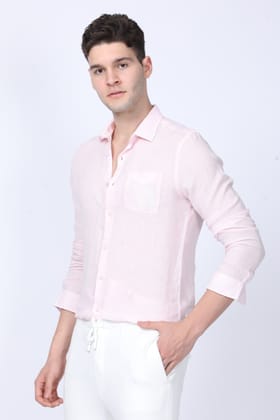 Oyalo - 100% Linen Shirt - Lt Pink-L-42 / LT PINK