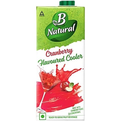 B Natural Cranberry Flavoured Cooler Juice, 1 L - 1000 mL - 1000 mL - One carton