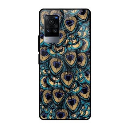 Peacock Feathers Glass case for Vivo X60 Pro