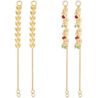1gram gold Plated Kanchain Ear chain earcuff Ear to Ear Combo for Women & Girls