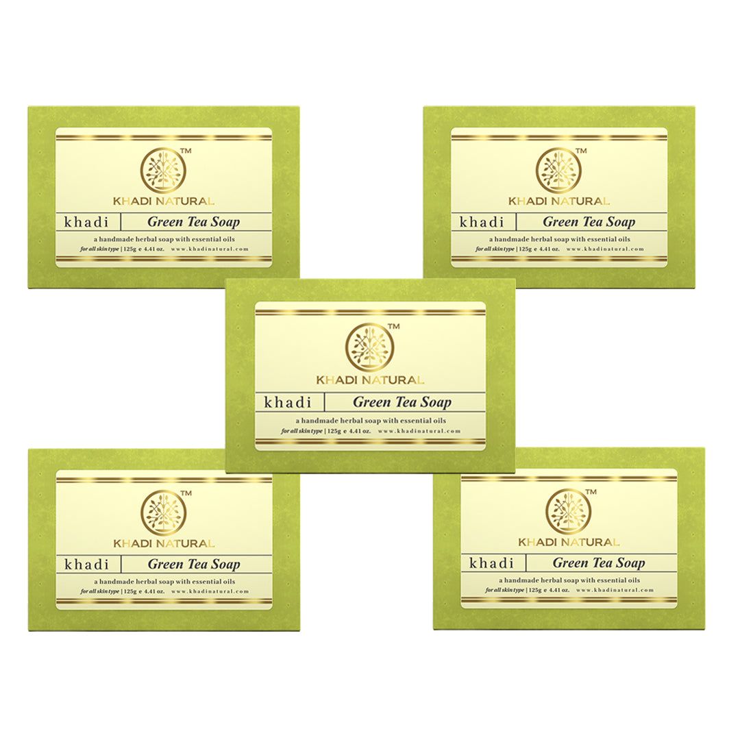 Khadi Natural Green Tea Soap Combo Pack Of 5 – 125gm Each