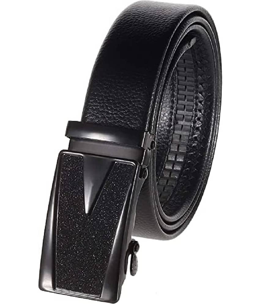 Zacharias - Black Leather Men's Casual Belt ( Pack of 1 )