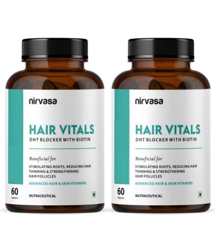 Nirvasa Hair Vitals Biotin Tablets,Hair Supplement With Beta,Sitosterol 60 Tablets(Pack Of 2)