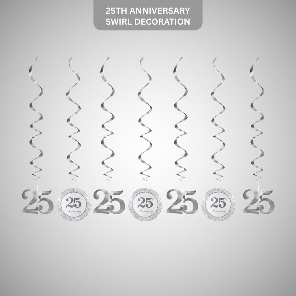 25th Anniversary Swirl Decoration - Party and Festive Needs | Buy online on ZillyBuy