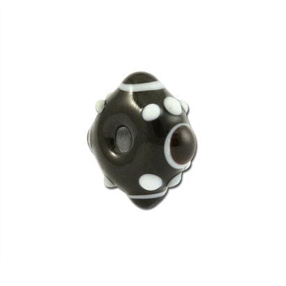 Beadwaala Handmade Fancy Lampwork Glass Beads For Jewelry Making. (Roundel) SFL-412-Per Packet 25 Pcs / 10X18 MM