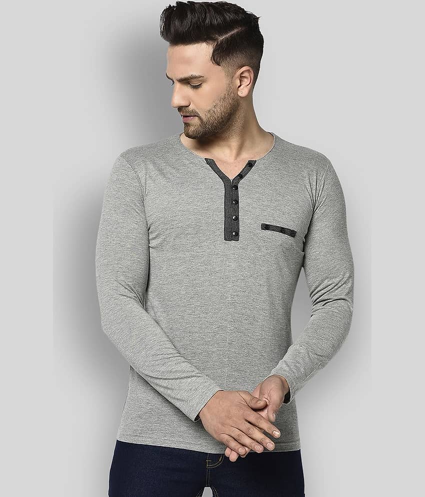 Glito Pack of 1 Cotton Blend Regular Fit Men's T-Shirt ( Grey )