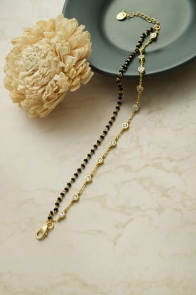 Layer It Up Gold Plated Sterling Silver Mangalsutra Bracelet-Gold / 6 inches adjustable upto 7 inches