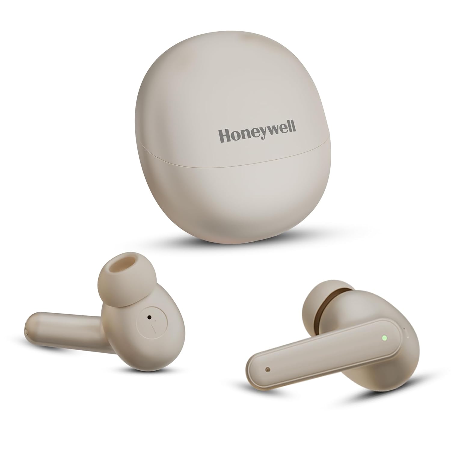 Honeywell Moxie V1400 TWS In-Ear Earbuds Bluetooth v5.4 , ENC with 4 Mics for HD Calling, 45H Battery Life, Stereo Sound, Deep Bass, IPX4, 40ms low latency Gaming Mode - Camel