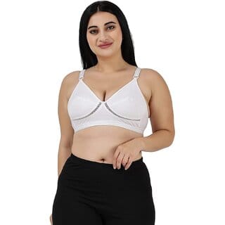 Loving Care Women Full Coverage Non Padded Bra(White)