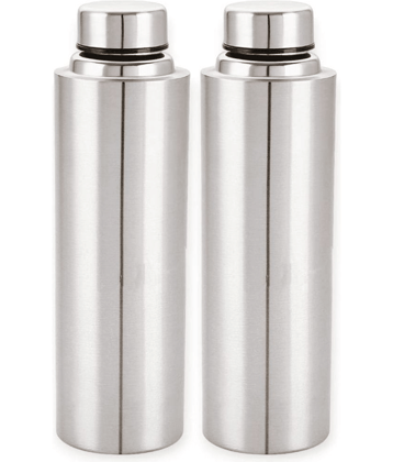 Visaxmi Stainless Steel Single Water Bottle 1 liter Silver Water Bottle 1000 mL ( Set of 2 )