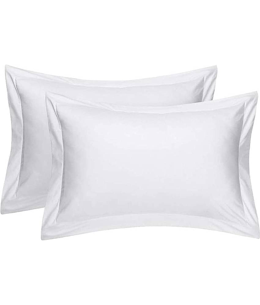 MAHALUXMI COLLECTION - Pack of 2 Microfiber Solid Standard Size Pillow Cover ( 68.58 cm(27) x 43.18 cm(17) ) - Magenta