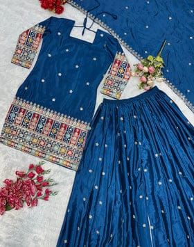Beautiful Party Wear Top Plazzo And Dupatta