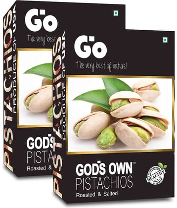 GO Roasted & Salted Pistachios (American) (250g x 2) 500g Top Quality Pista