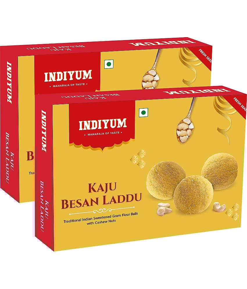 Indiyum Kaju Besan Ladoo 800 gm Pack of 2