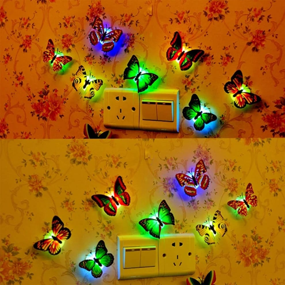 The Butterfly 3D Night Lamp Comes with 3D Illusion Design Suitable for Drawing Room, Lobby ( 3 Pcs )