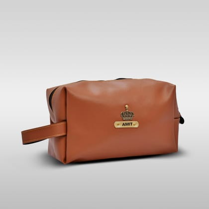 Personalised Large Vanity Pouch-Brown