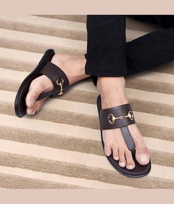 ALCAZO Black Men's Thong Flip Flop