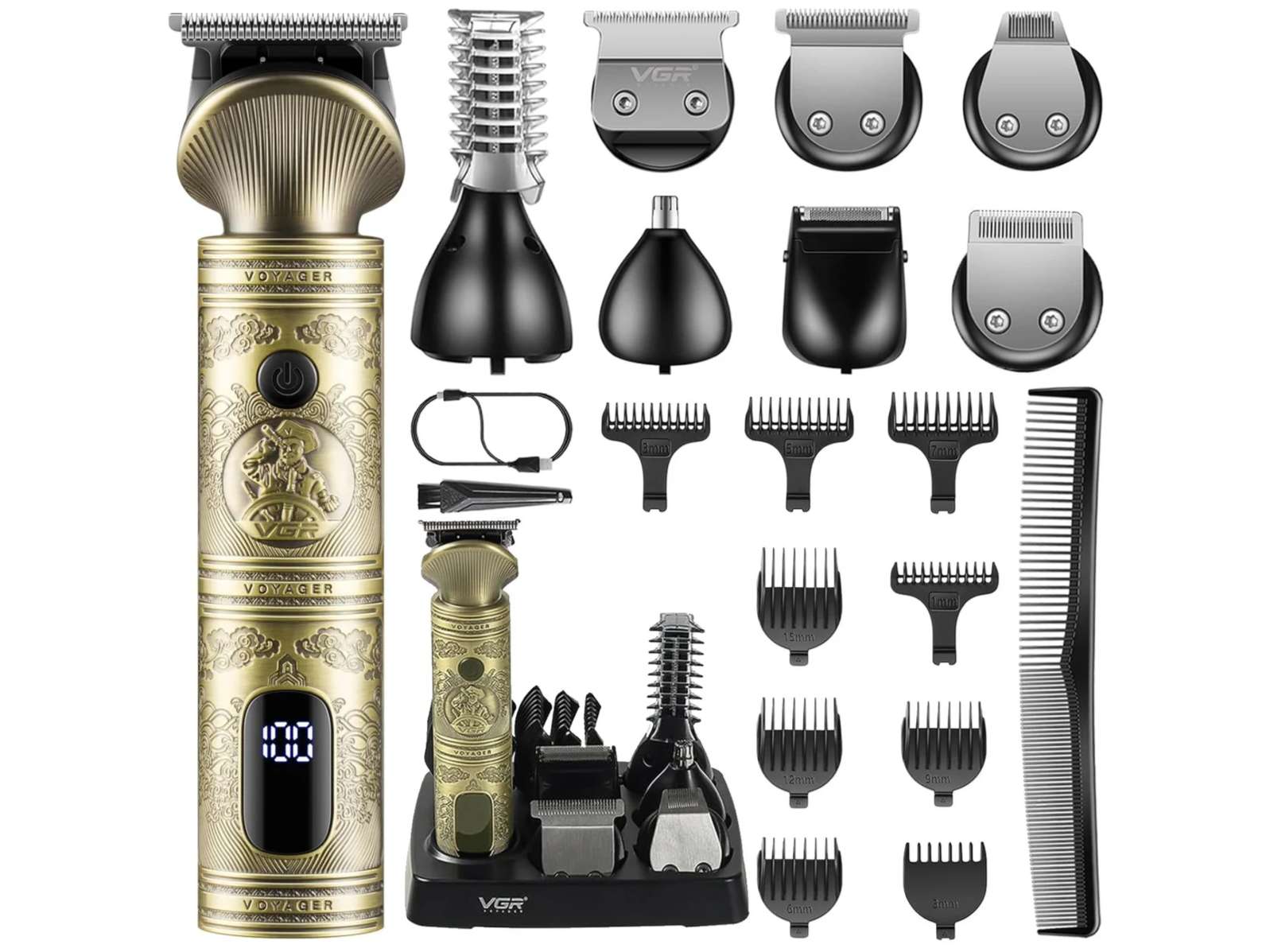 VGR V-106 Men's Grooming Kit, Gold