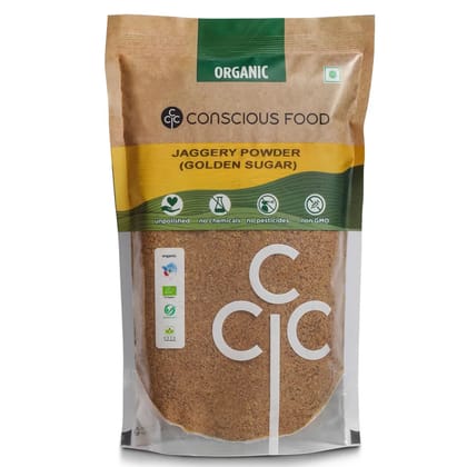 Conscious Food Golden Sugar Organic / Jaggery Powder 500g Organic Conscious Food Golden Sugar Organic / Jaggery Powder 500g Organic