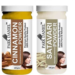 PARK DANIEL Pure & Natural Cinnamon Powder & Satavari Powder Combo Pack of 2 Bottles of 100 gm (200 gm ) (200 ml)