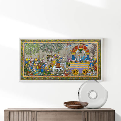 Mathura Vije Patta Tussar Painting Mathura Vije Patta Tussar Painting