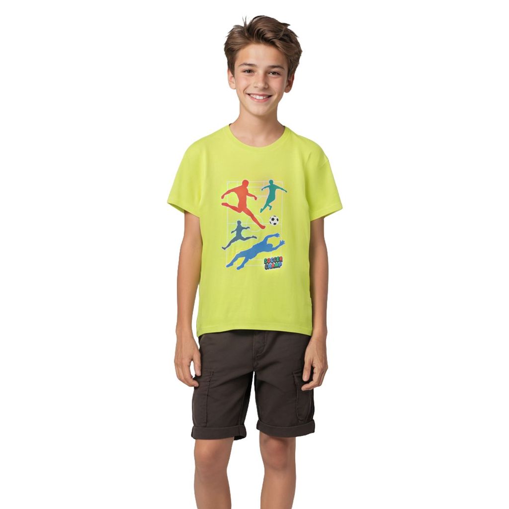 Best Kids Boys T shirt Cotton Sulphur Spring Lime Soccer Camp 2025 at ShopCircuit | ONDC