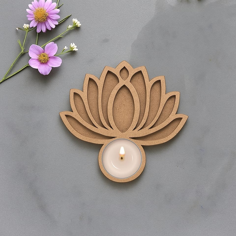 Dbeautify's DIY Lotus Flower MDF Tea Light Holder