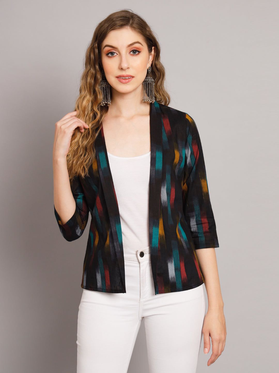 Ikat Color Shrug-XS / Black