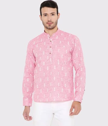Maharaja - Pink Linen Men's Regular Kurta ( Pack of 1 )