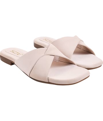 NZS Cream Women's Open Toe Flats