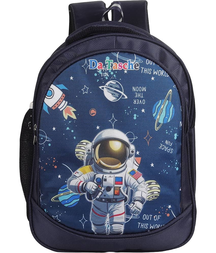 Da Tasche Navy Blue Polyester Backpack For Kids