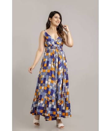 Frionkandy Rayon Printed Ankle Length Women's Fit & Flare Dress - Multicolor ( Pack of 1 )