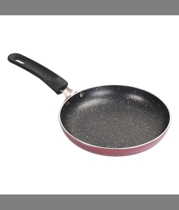 Milton Pro Cook Granito Non Induction Fry Pan, 18 cm, Burgundy | Flame Safe | Dishwasher Safe | Food Grade | Metal Spoon Friendly | Non - Stick | Bakelite Handle