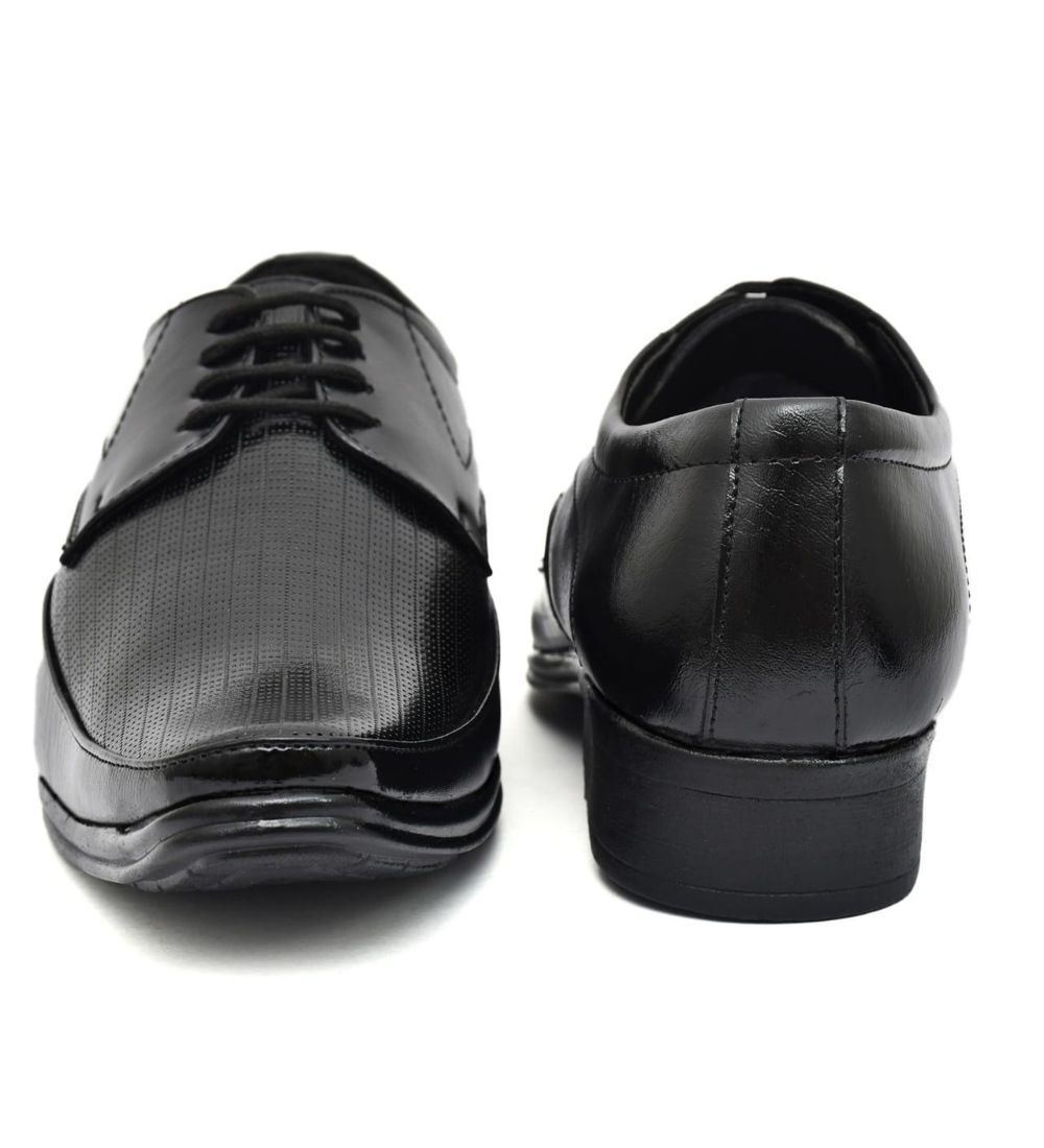 Mens Faux Leather Formal Shoes Size 10 (Black)