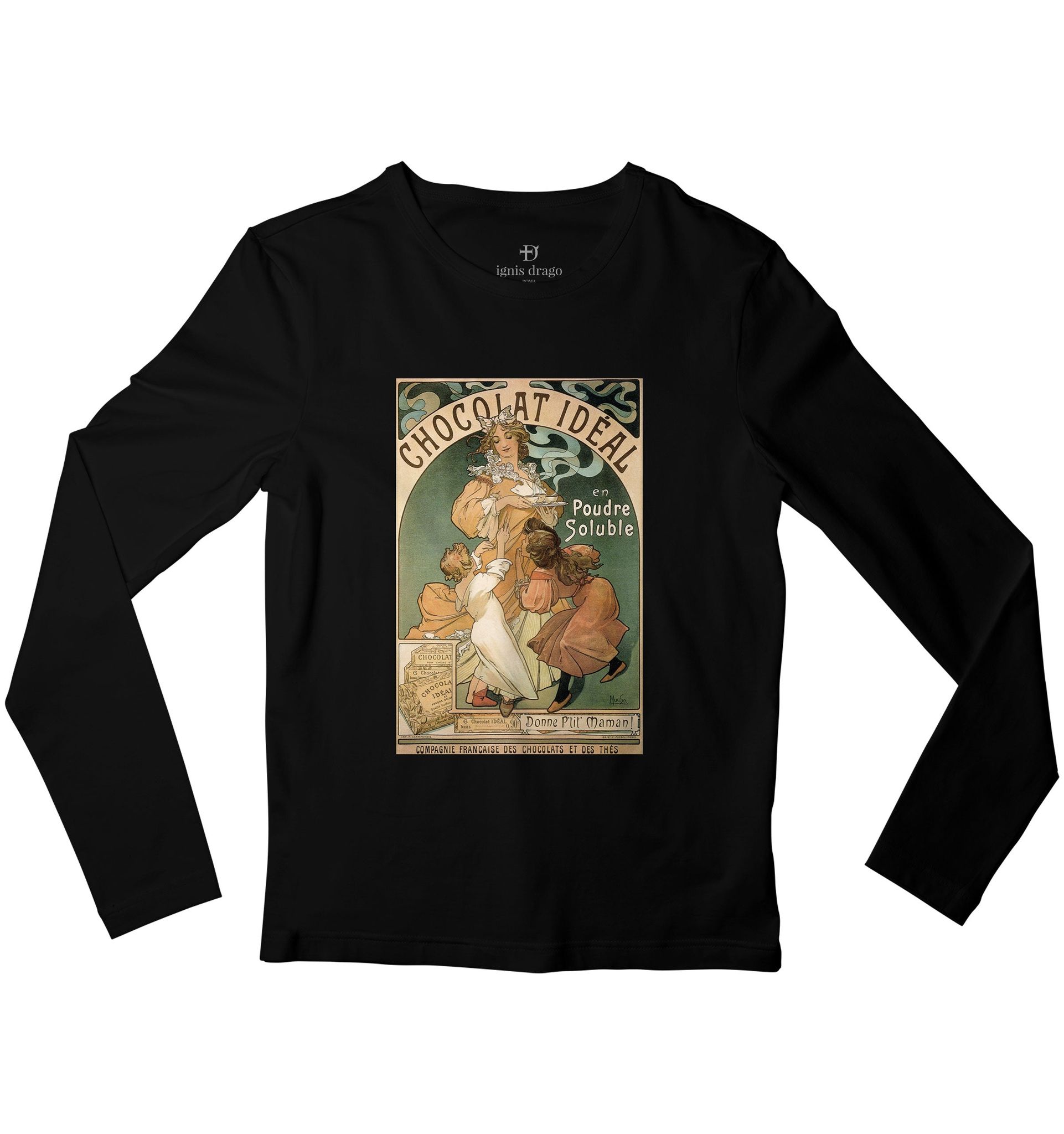 Chocolat Ideal Full Sleeve Art T-shirt-38 - S / Black