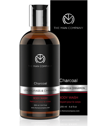 The Man Company Activated Charcoal Body Wash for Men with Lemongrass, Cinnamon, & Essential Oils - 250ml