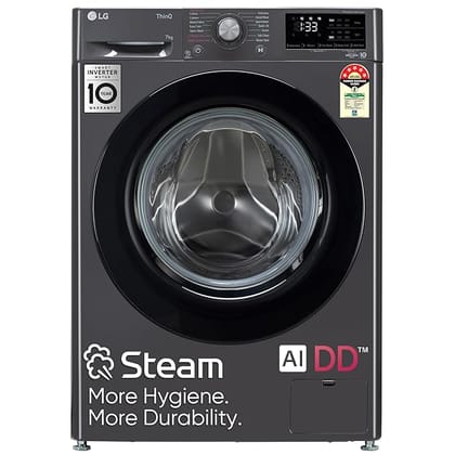 LG 7 Kg 5 Star AI Direct Drive Fully-Automatic Front Loading Washing Machine (Middle Black, Steam for Hygiene Wash) Middle Black