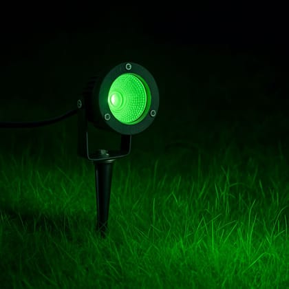 SPARKWORLD 5 W LED Outdoor Spike Spotlight Green IP65 Waterproof Garden & Landscape Accent Light