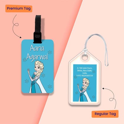 Personalized Bag Tags for Kids - Set of 5 - Frozen Design-Regular Bag Tags