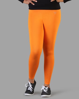 Kids Cotton Ankle Legging-20 / Orange Tango